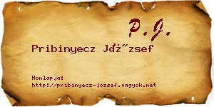 Pribinyecz József névjegykártya